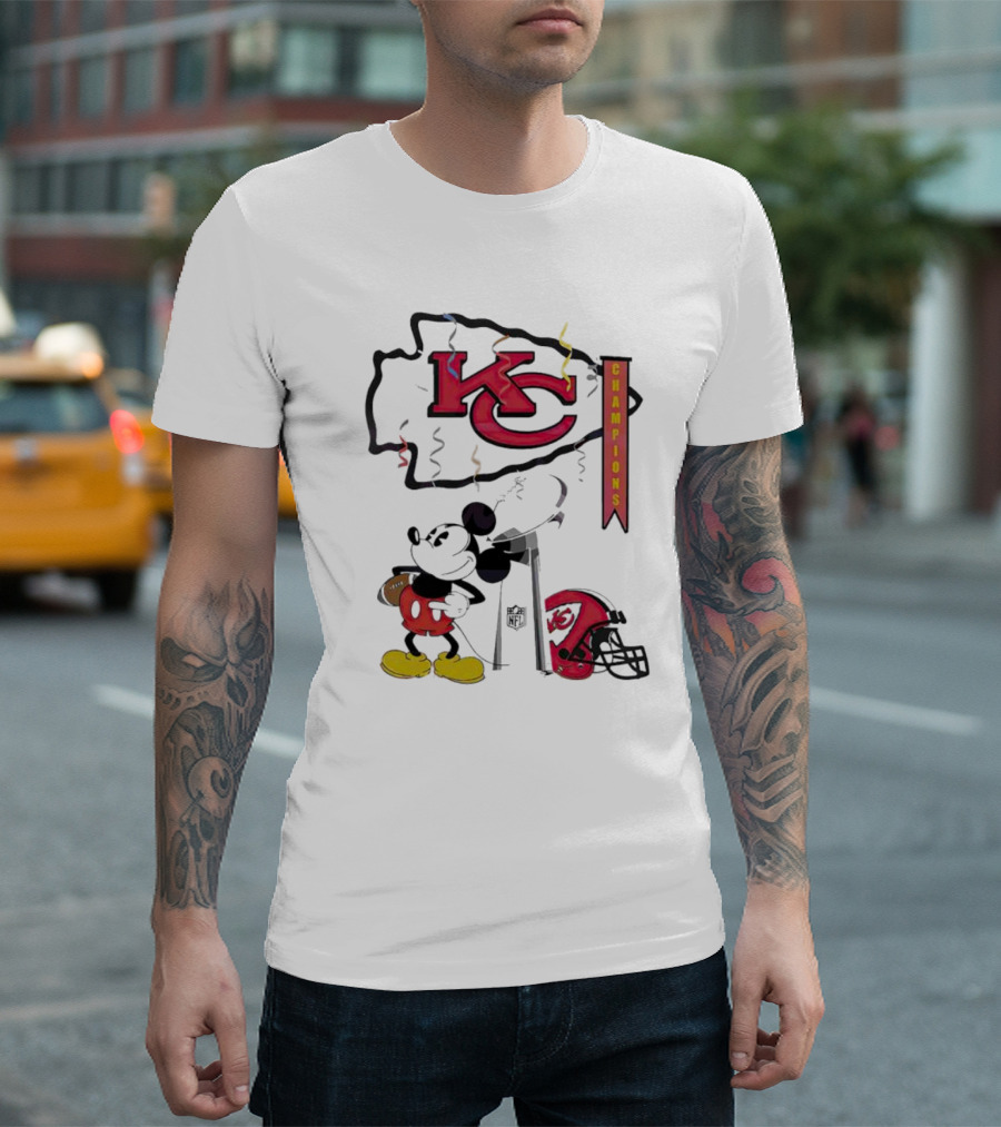 Mickey Mouse KC Champions Trophy Kansas City Chiefs T-Shirt