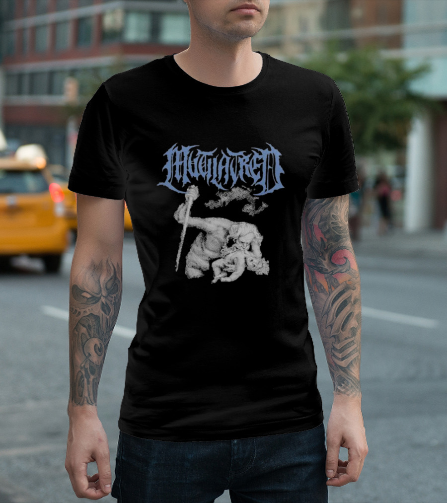Mutilatred Eroded Brain Grim Figure and Child Fantasy T-Shirt