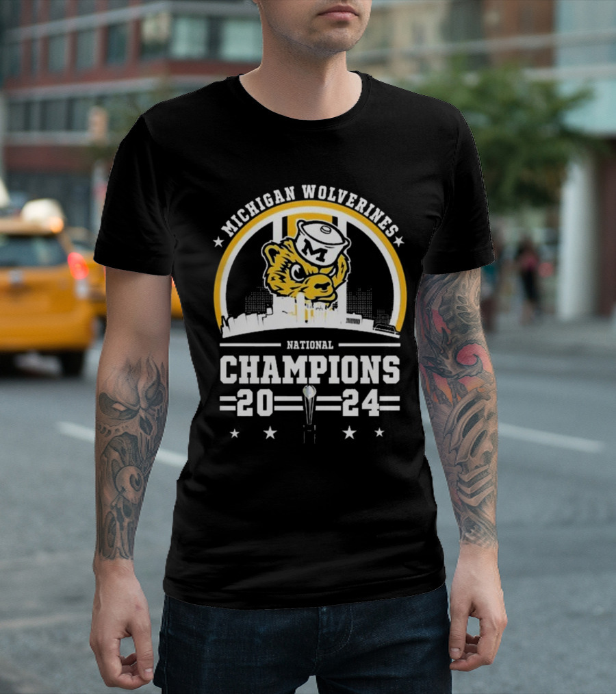 Michigan Wolverines National Champions 2024 Mascot T-Shirt