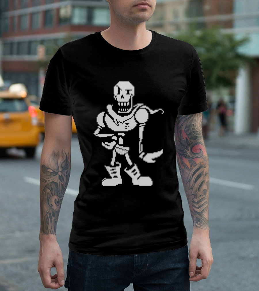 Undertale Papyrus Skeleton Warrior Pixel Art Battle Sprite T-Shirt