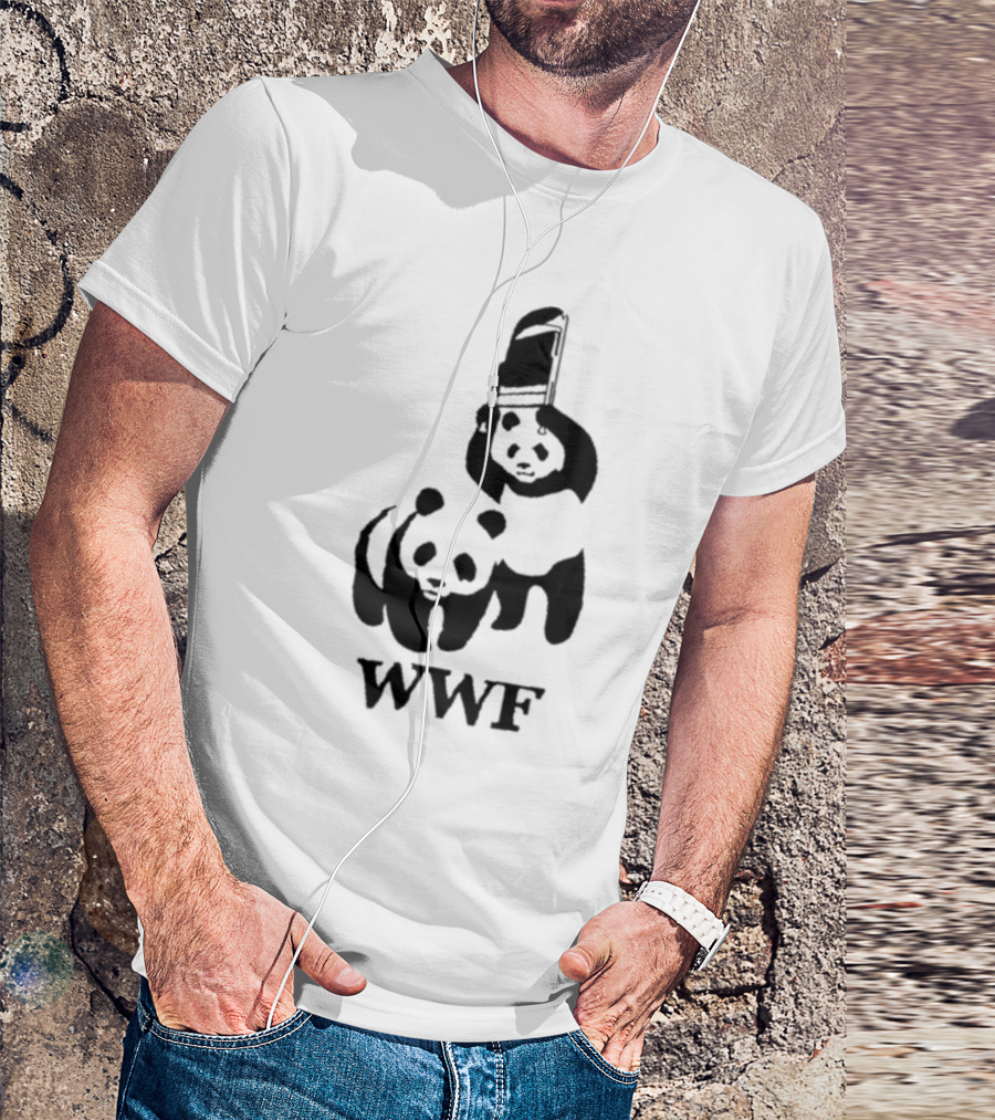 WWF Panda Fight Chair Wrestling T-Shirt