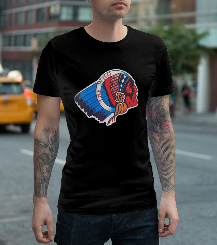 Rare The Who 1976 Vintage Logo Native American Headdress T-Shirt