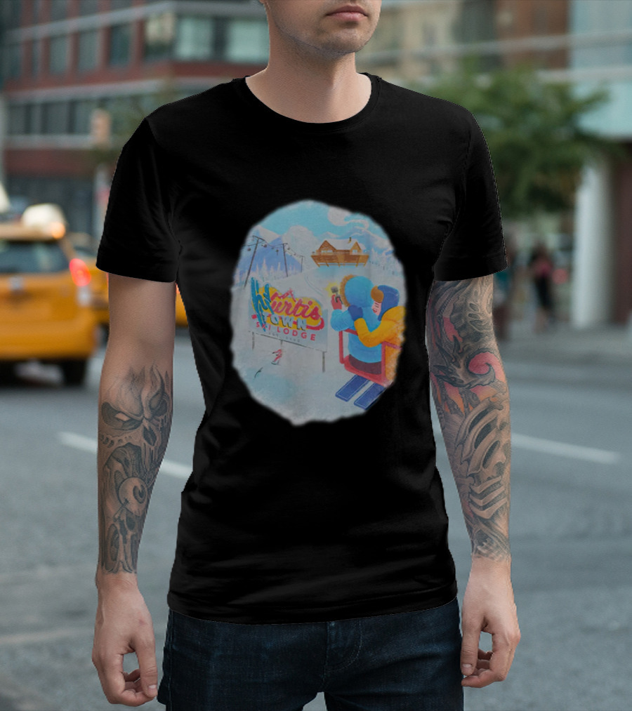 Kurtis Conner Merch Town Ski Lodge Scenic Winter T-Shirt