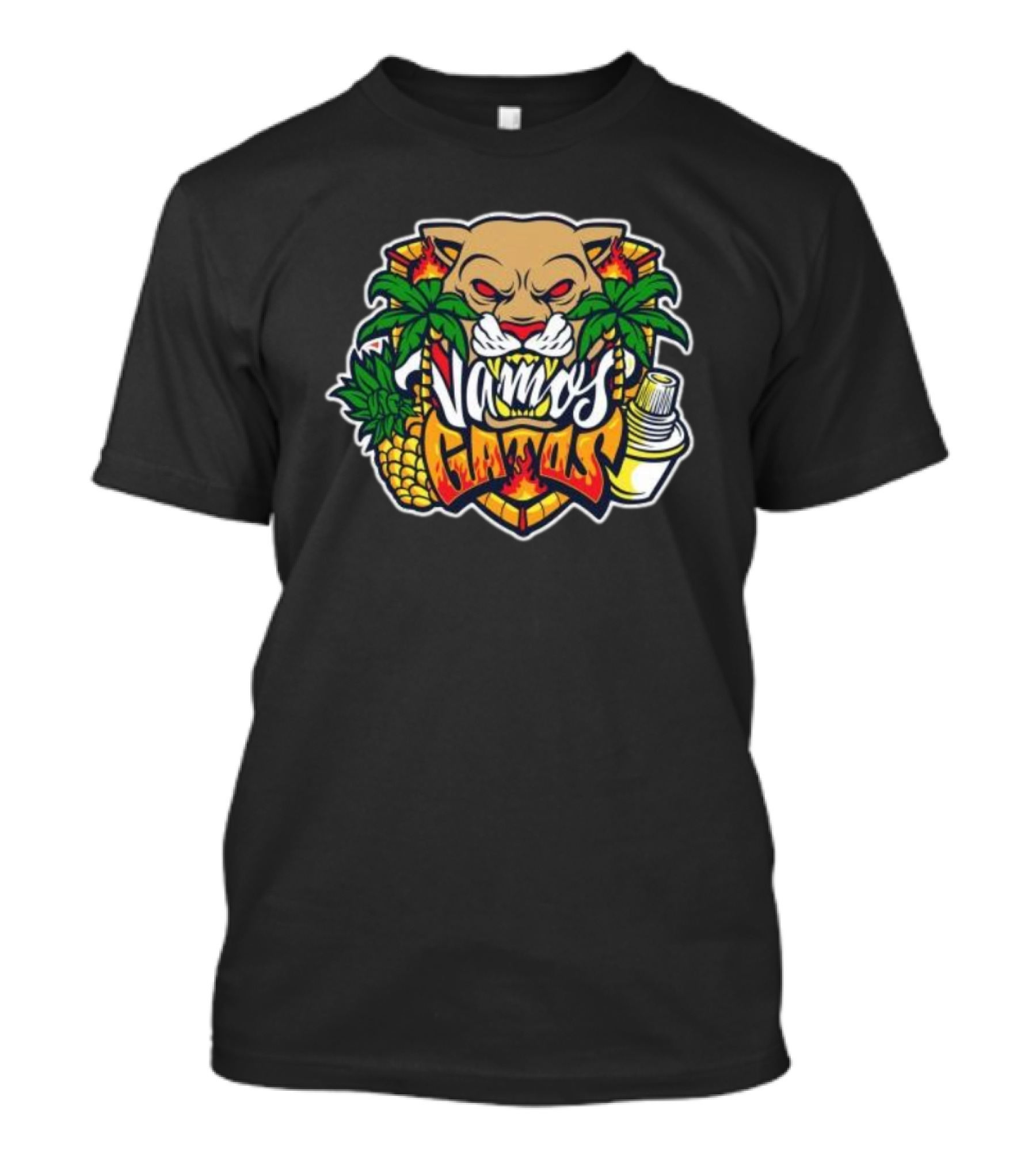 Florida Panthers Vamos Gatos Tropical Style 2024 Champions T-Shirt
