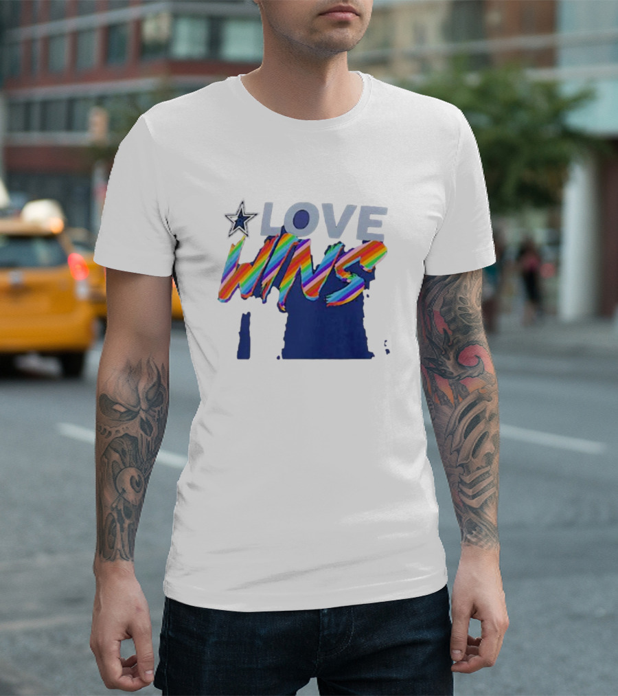 Dallas Cowboys Pride Love Wins Rainbow Star T-Shirt