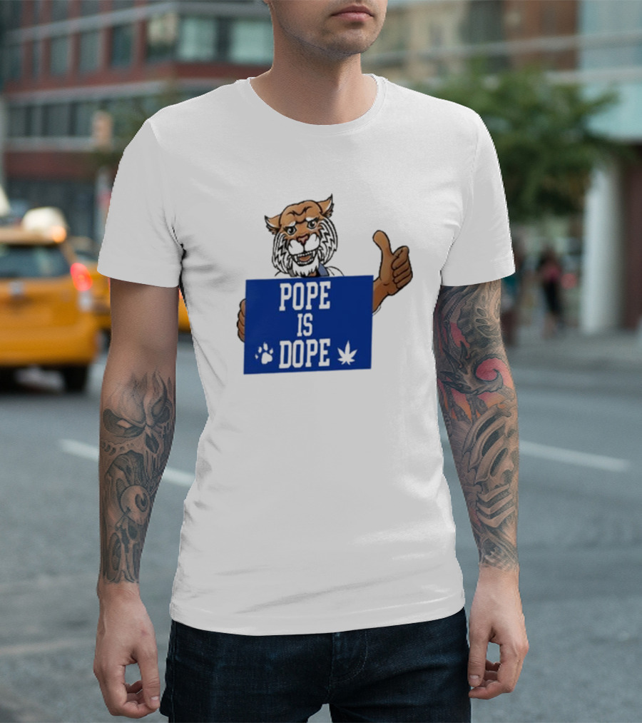 Pope Is Dope Kentucky Wildcat Thumbs Up Paw Leaf T-Shirt