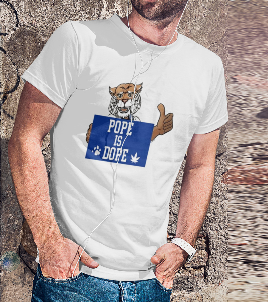 Pope Is Dope Kentucky Wildcat Thumbs Up Paw Leaf T-Shirt