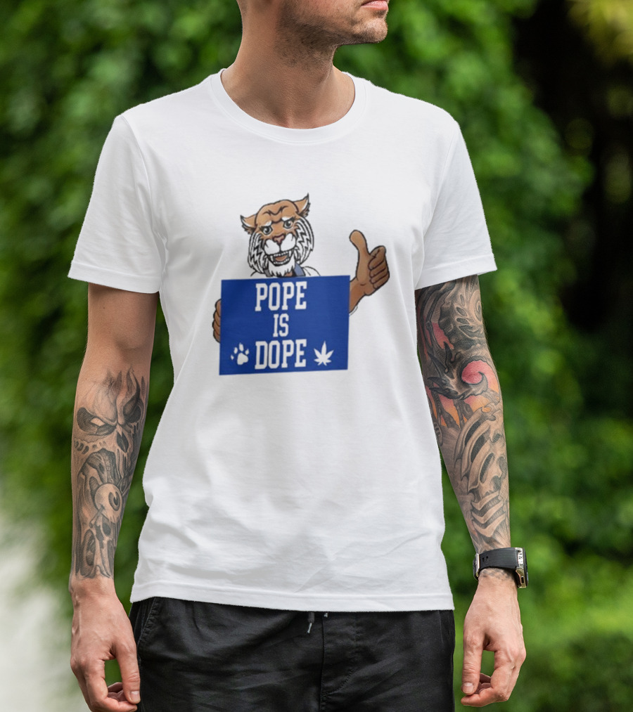 Pope Is Dope Kentucky Wildcat Thumbs Up Paw Leaf T-Shirt