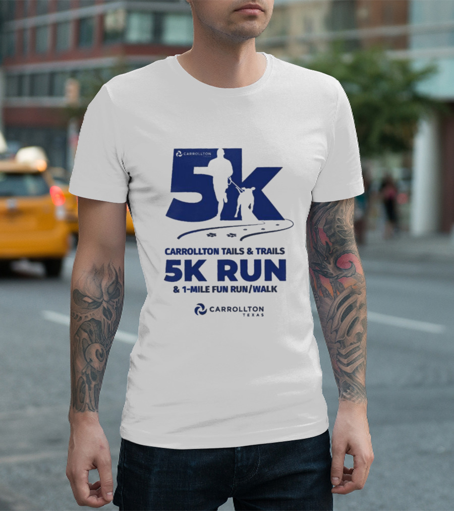 Carrollton Texas Tails And Trails 5k Run And 1-Mile Fun Run/Walk T-Shirt