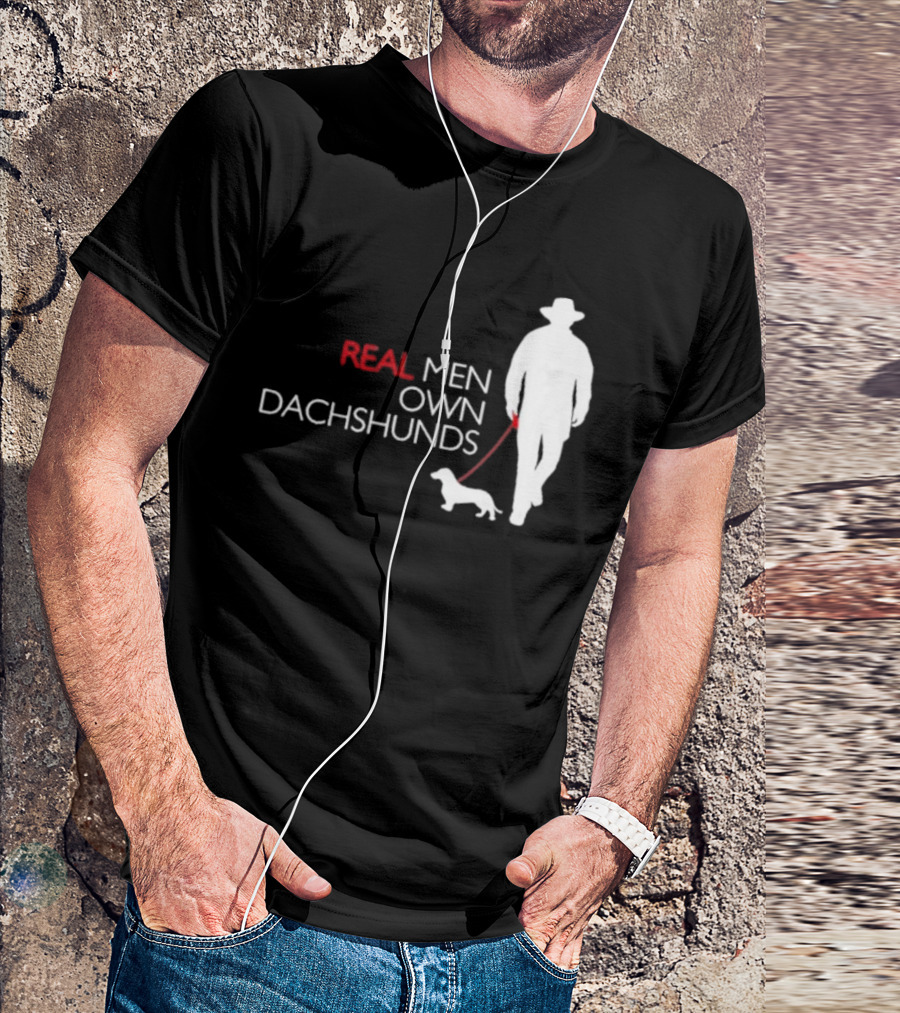 REAL MEN OWN DACHSHUNDS Walking T-Shirt