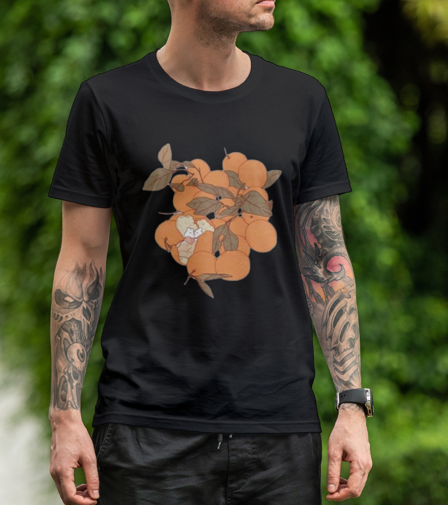 Sweet Citrus Delicate Orange Fruits With Leaves T-Shirt