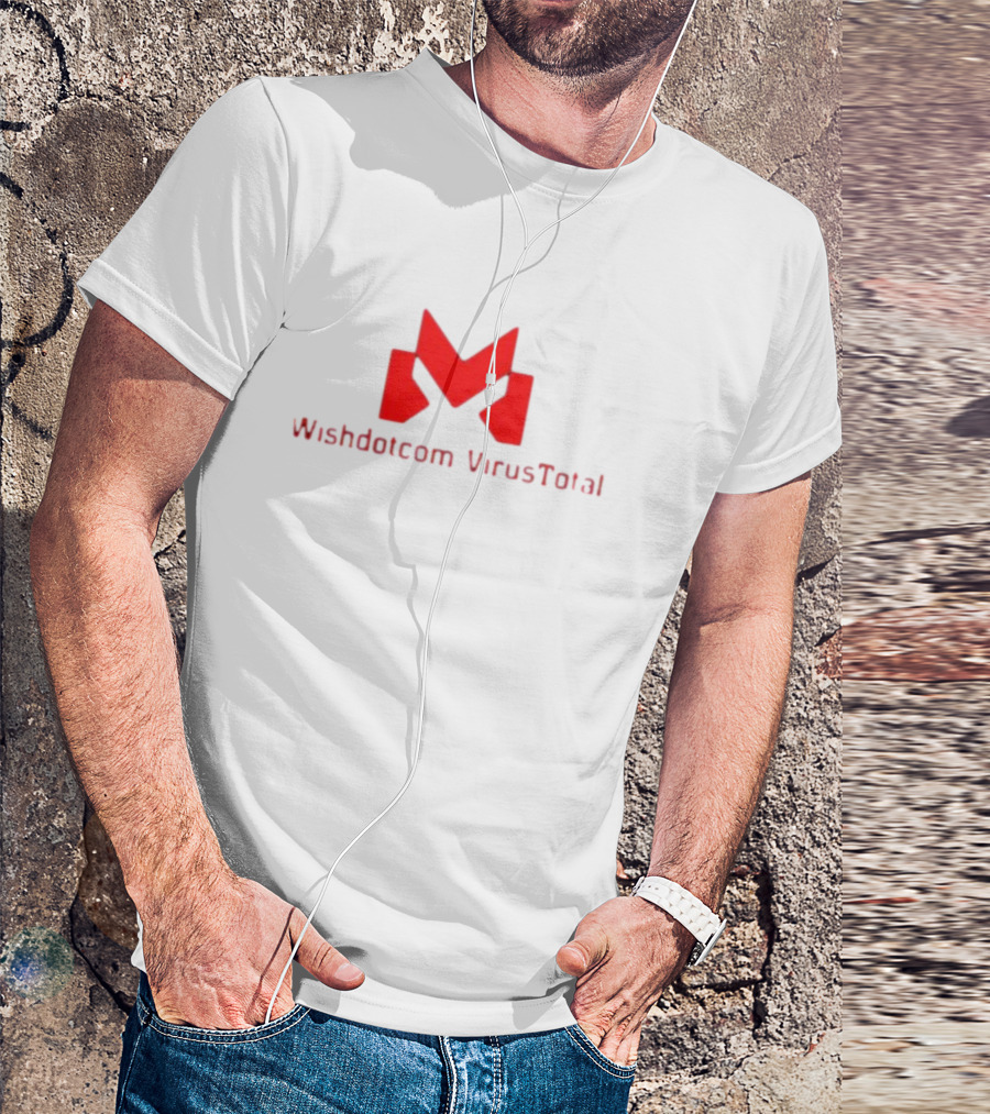 Wishdotcom VirusTotal Logo Icon Red Typography T-Shirt