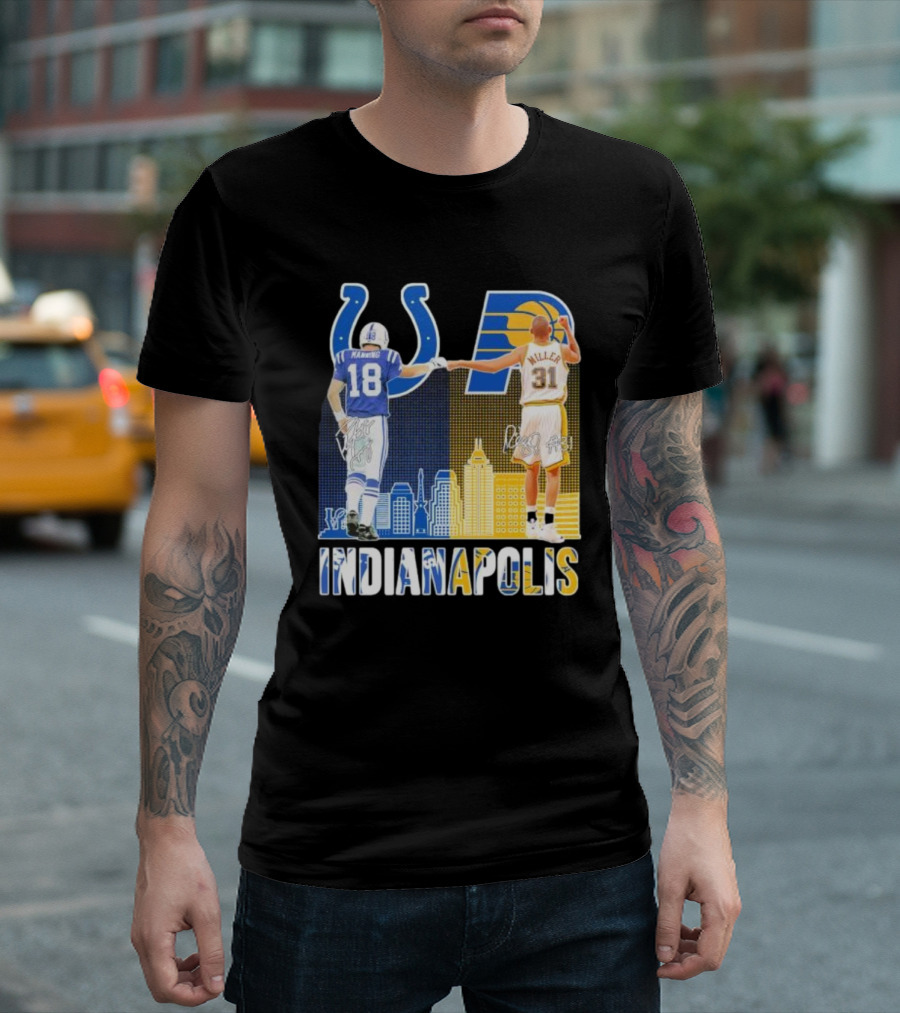 Manning Miller Indianapolis Colts Pacers Signatures Legends T-Shirt