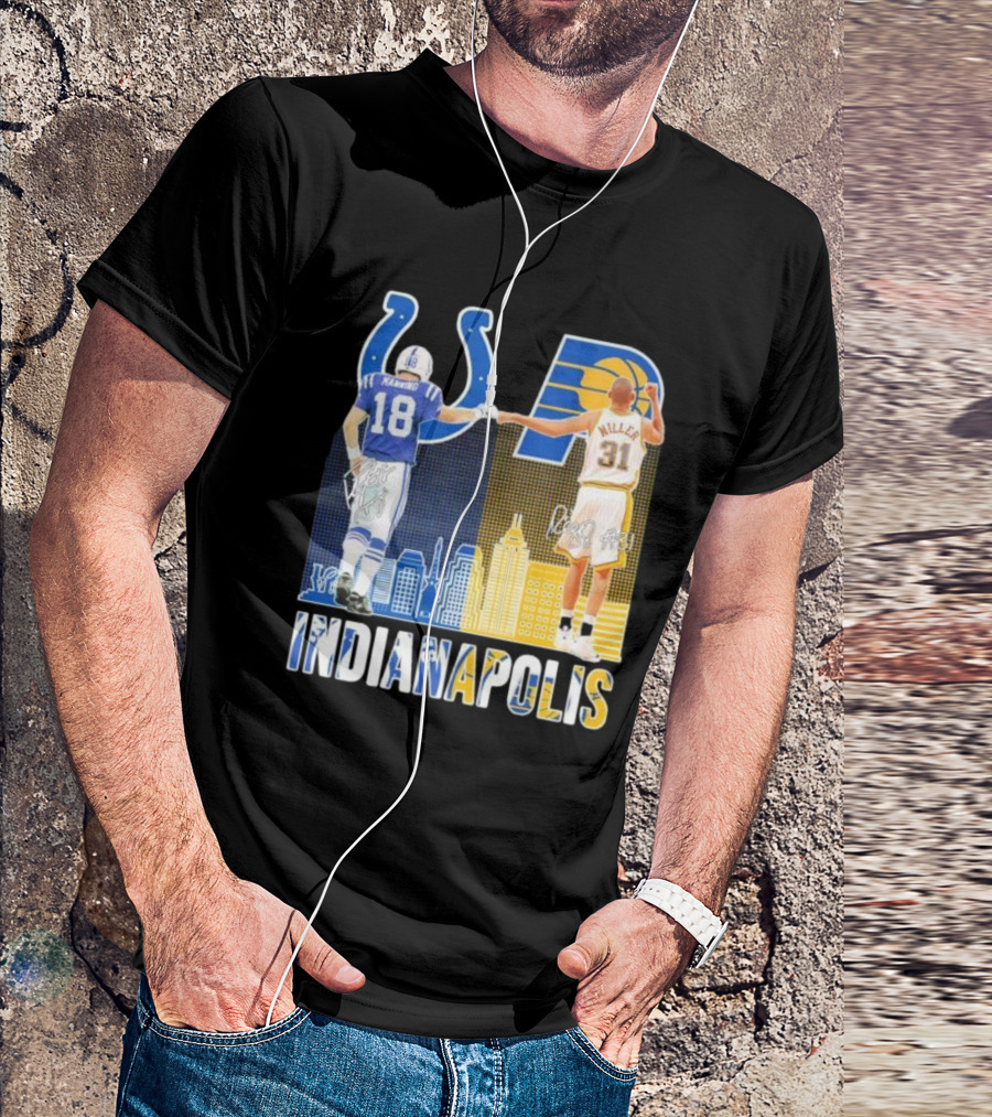 Manning Miller Indianapolis Colts Pacers Signatures Legends T-Shirt