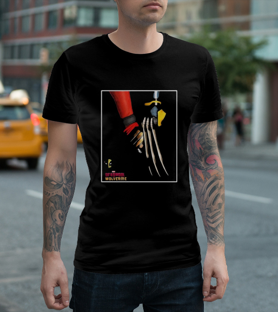 Deadpool Wolverine Handshake Claws T-Shirt
