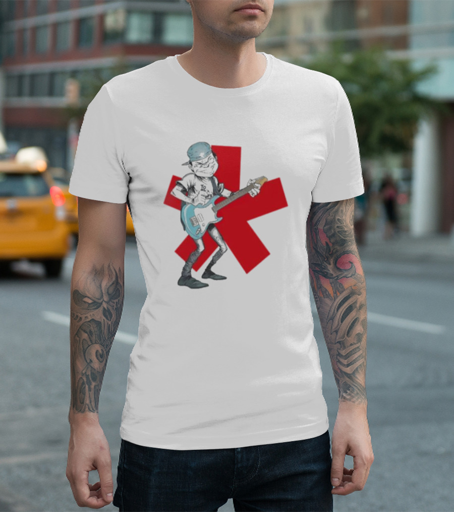 Tmd Comic By Thomas Tenney Rock Guitar Character With Red Asterisk T-Shirt