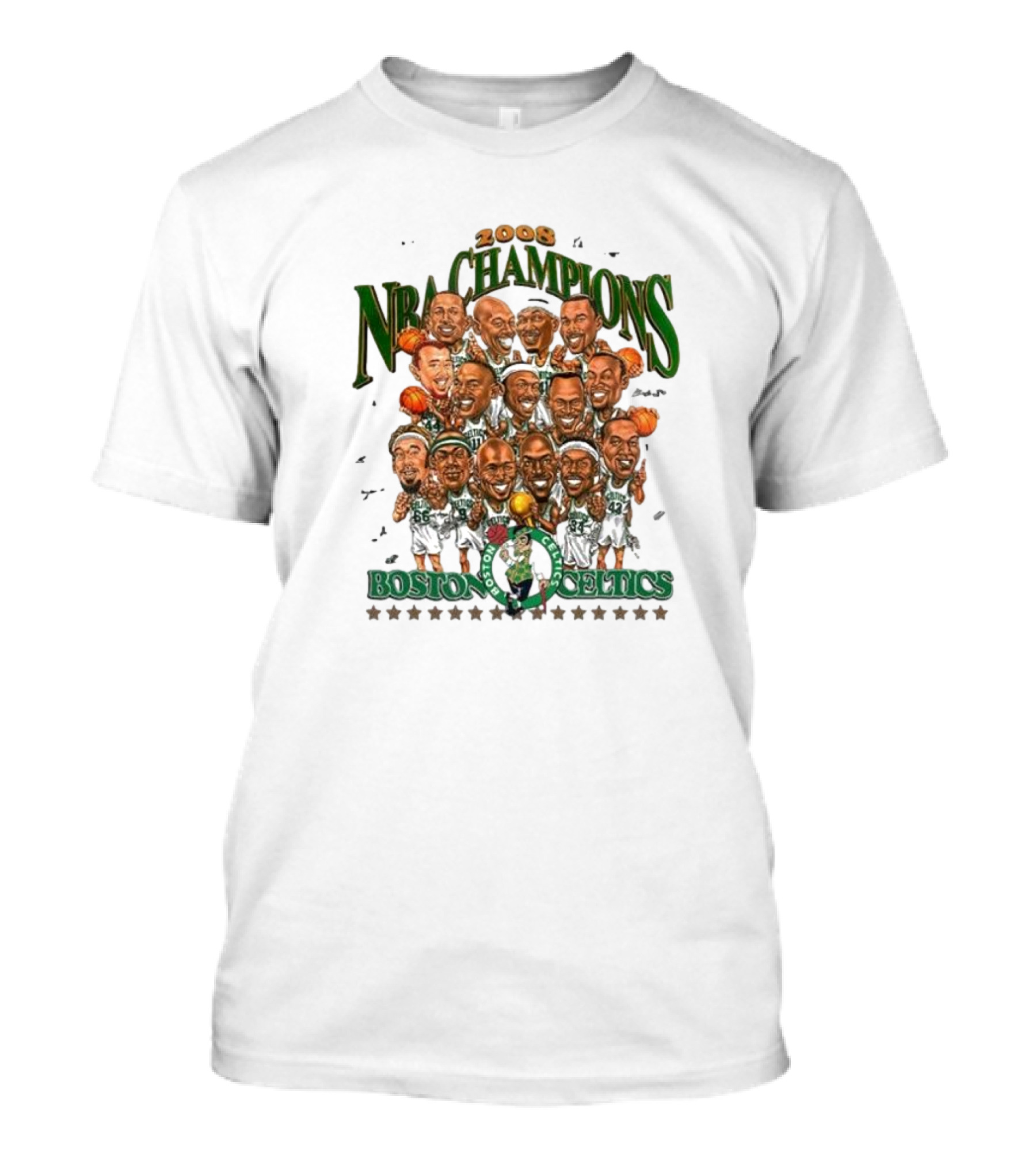 2008 NBA Champions Boston Celtics Chibi Player Signatures T-Shirt