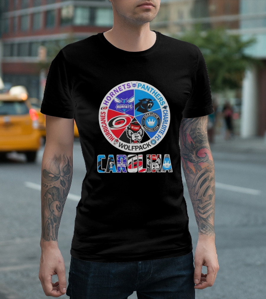 Carolina Panthers Hornets Hurricanes Wolfpack Charlotte FC Sports Teams T-Shirt