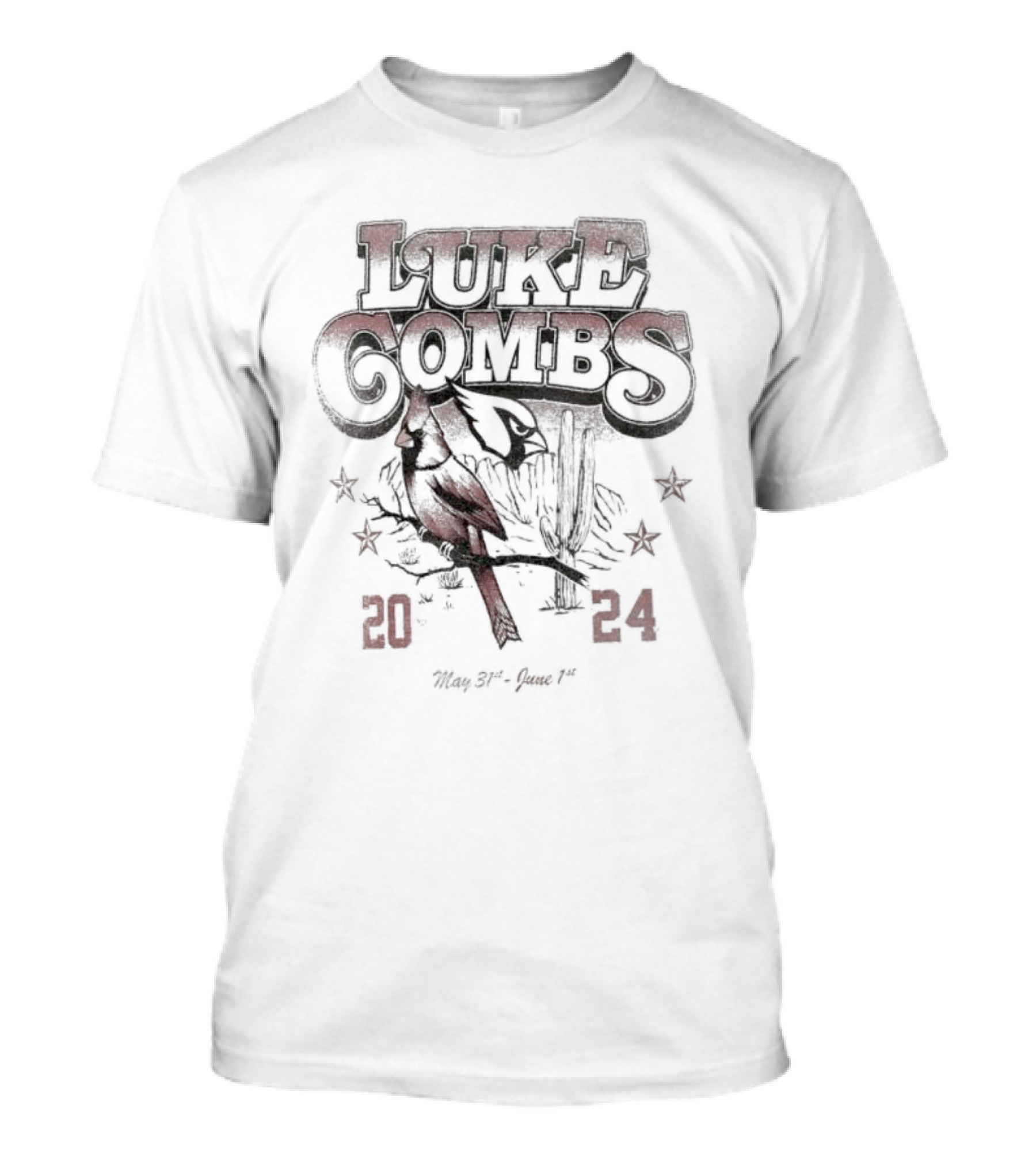 Luke Combs X Arizona Cardinals 2024 May 31st - June 1st T-Shirt