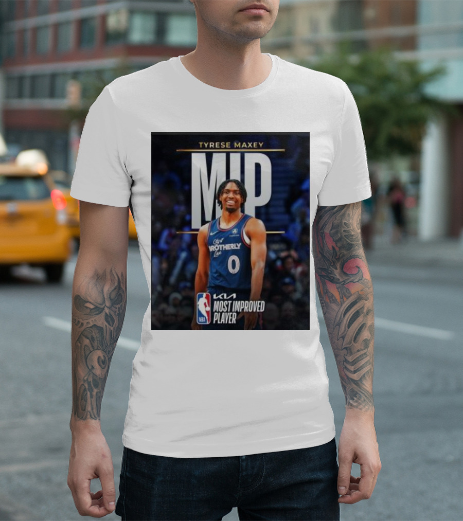 Philadelphia 76ers Tyrese Maxey Kia NBA Most Improved Player MIP 2023-24 T-Shirt