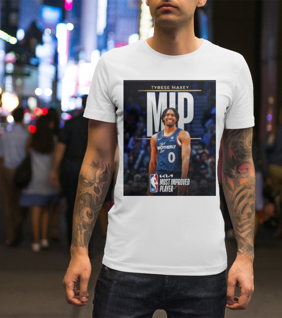 Philadelphia 76ers Tyrese Maxey Kia NBA Most Improved Player MIP 2023-24 T-Shirt