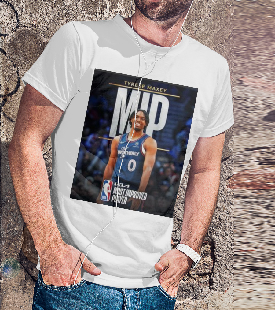 Philadelphia 76ers Tyrese Maxey Kia NBA Most Improved Player MIP 2023-24 T-Shirt