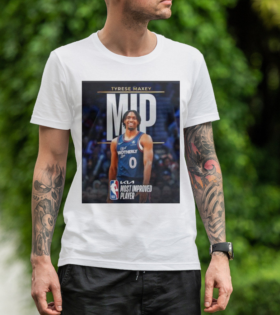 Philadelphia 76ers Tyrese Maxey Kia NBA Most Improved Player MIP 2023-24 T-Shirt