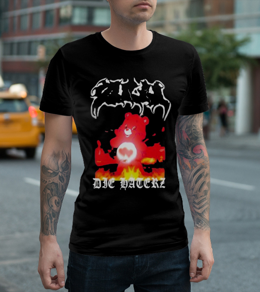 Zulu Bear Die Haterz Burning Heart T-Shirt