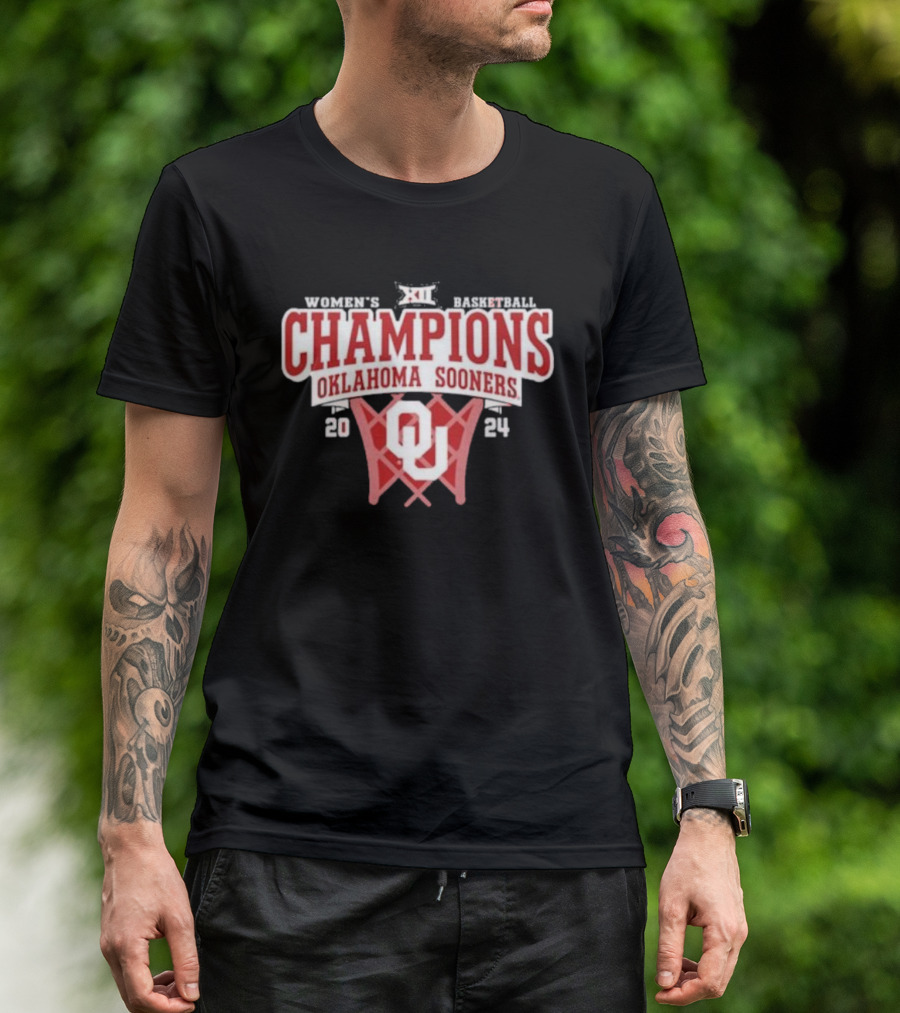 Women's Basketball Champions Oklahoma Sooners 2024 Big 12 T-Shirt