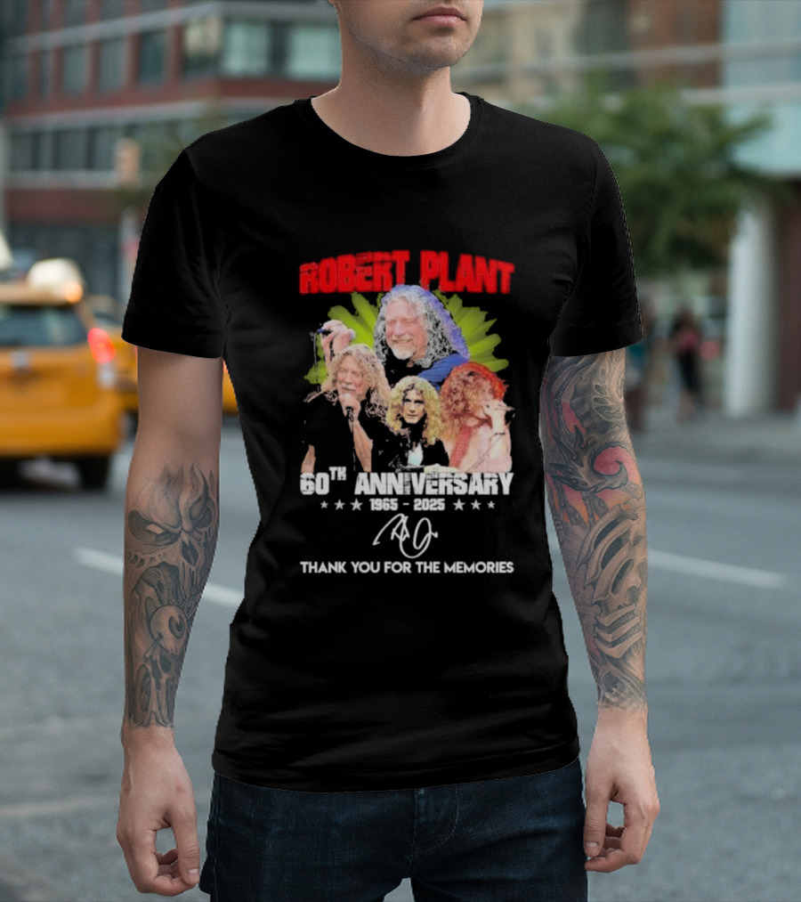 Robert Plant 60th Anniversary 1965-2025 Thank You For The Memories Icons T-Shirt