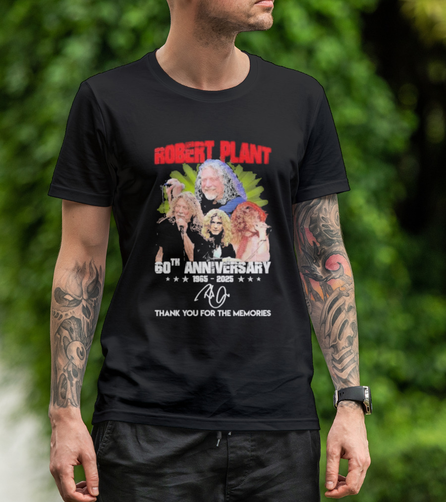 Robert Plant 60th Anniversary 1965-2025 Thank You For The Memories Icons T-Shirt