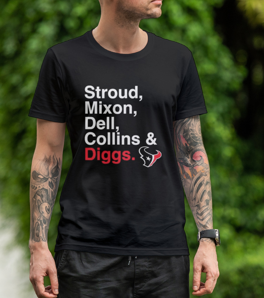 Stroud Mixon Dell Collins Diggs Houston Texans T-Shirt