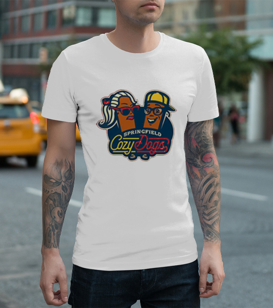 Springfield Cozy Dogs Retro Style Logo with Fun Characters T-Shirt