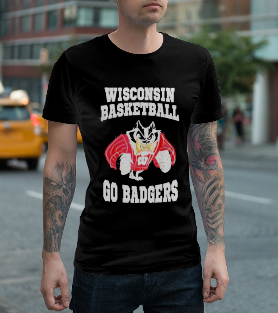 Wisconsin Basketball Go Badgers Mascot Wisconsin Badgers T-Shirt