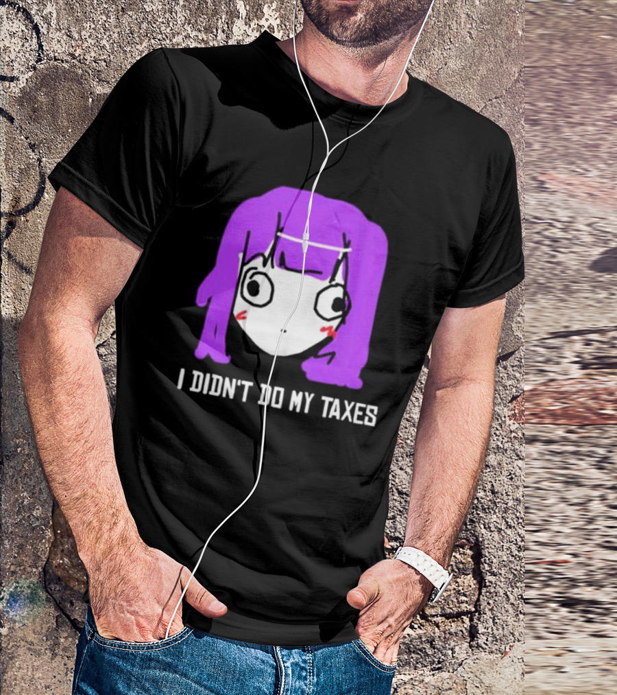 Jusagi Chan I Didn’t Do My Taxes Anime Style Purple Hair Sketch T-Shirt