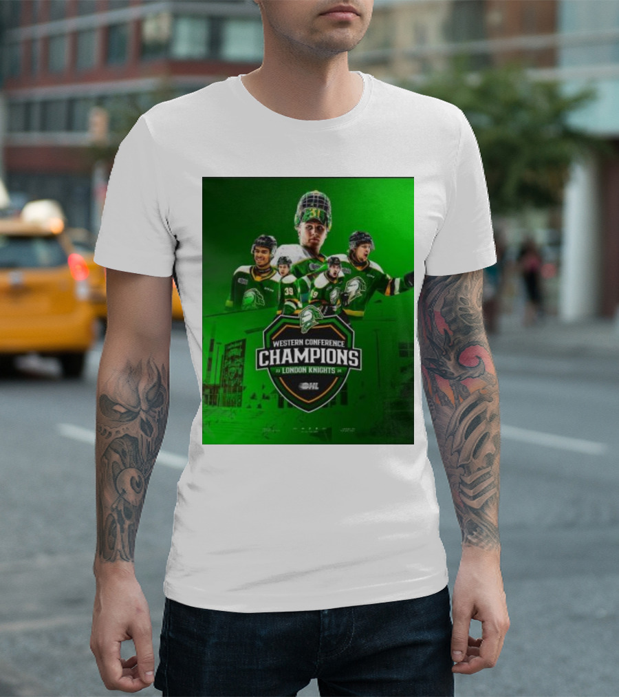 Western Conference Champions London Knights OHL 2023-2024 T-Shirt