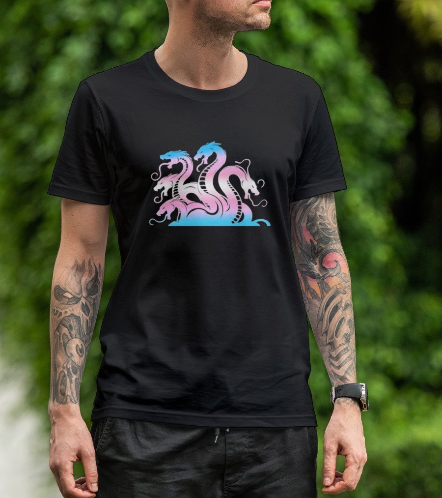 Trans Rights Multi Headed Hydra Pastel Colors T-Shirt