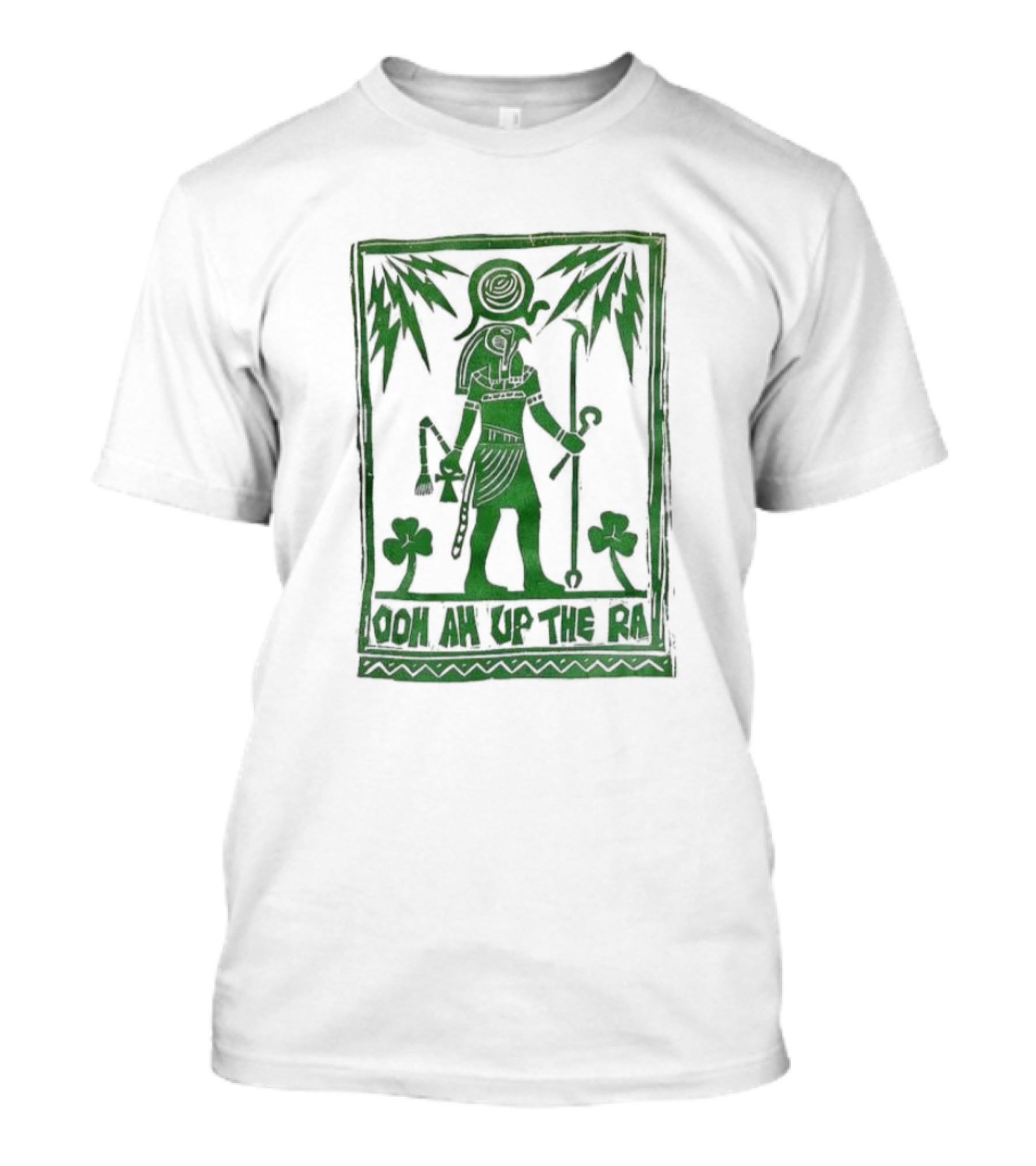 Ooh Ah Up The Ra Egyptian Figure Shamrock Palm Tree T-Shirt