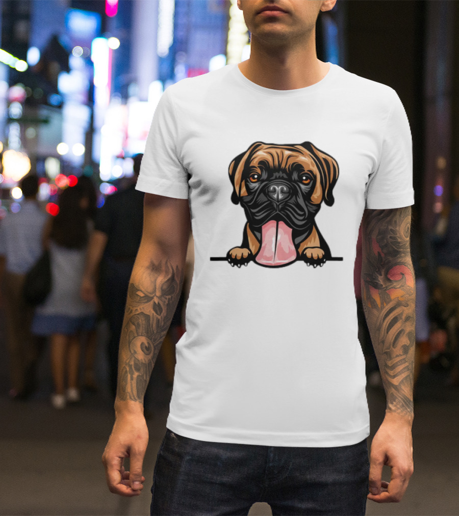 Animal Dog Boxer Peeking Over Edge 8jjj4rfff Colorful T-Shirt