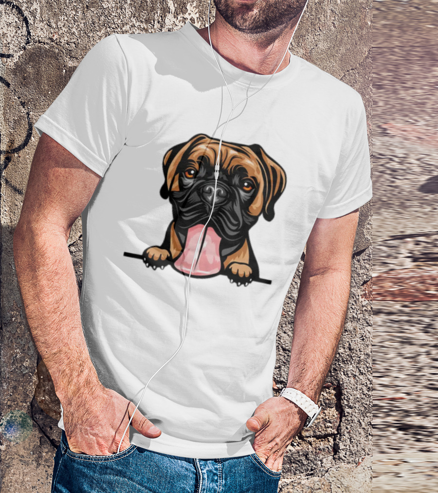 Animal Dog Boxer Peeking Over Edge 8jjj4rfff Colorful T-Shirt