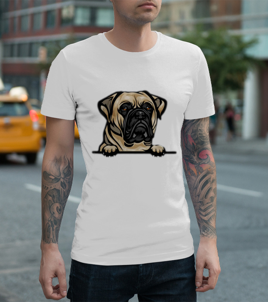 Animal Dog Bull Mastiff 6577g44e Color Peeking Paws T-Shirt