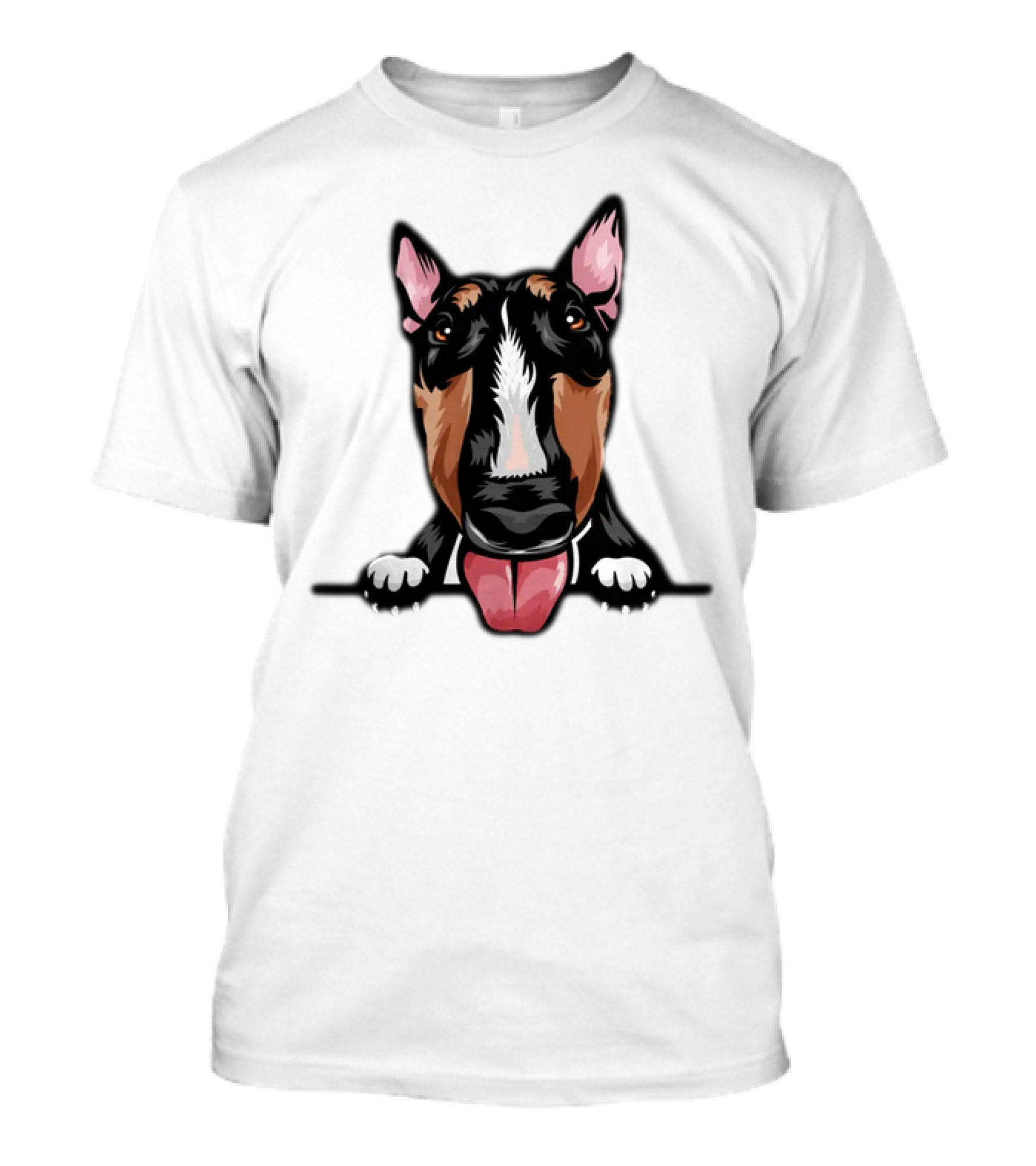 Animal Dog Bull Terrier Color Peeking T-Shirt