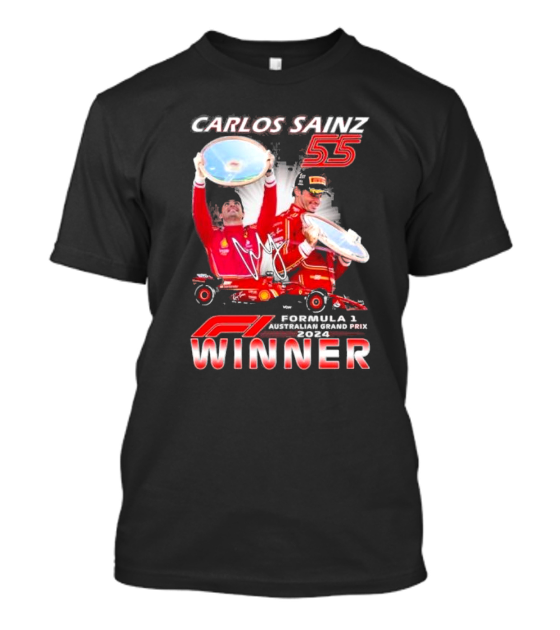 Carlos Sainz 55 Formula 1 2024 Australian Grand Prix Winner T-Shirt