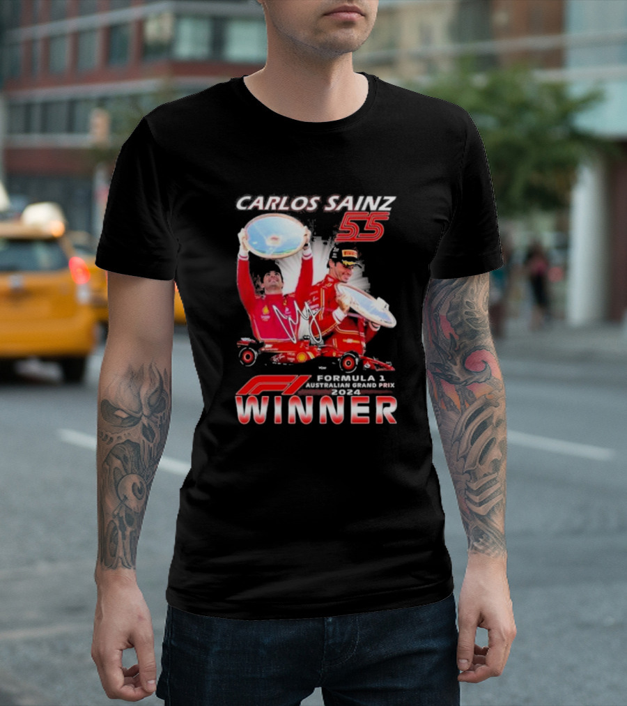 Carlos Sainz 55 Formula 1 2024 Australian Grand Prix Winner T-Shirt