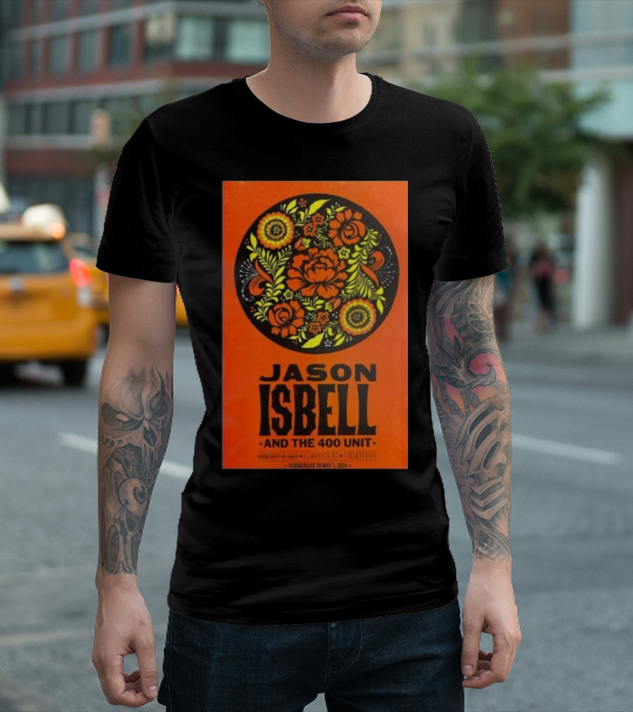 Jason Isbell And The 400 Unit May 7 2024 Liberty Hall Lawrence KS Floral Concert T-Shirt