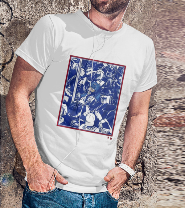 Vincent Trocheck Dogpile Hockey Team Celebration In Blue And White T-Shirt