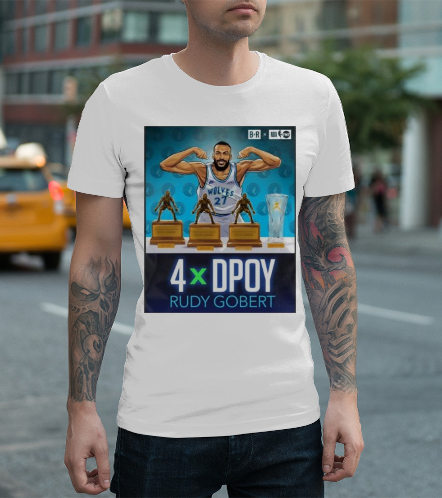 4x DPOY Rudy Gobert Wolves NBA Awards T-Shirt