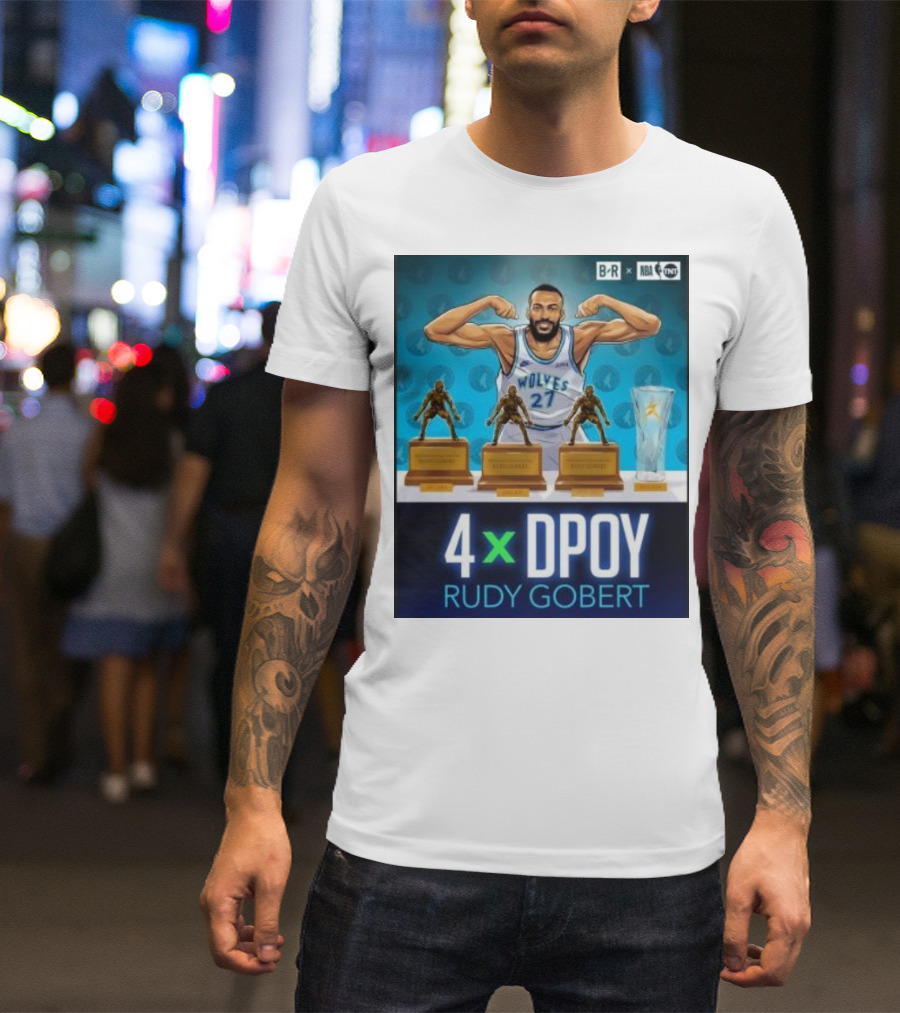 4x DPOY Rudy Gobert Wolves NBA Awards T-Shirt