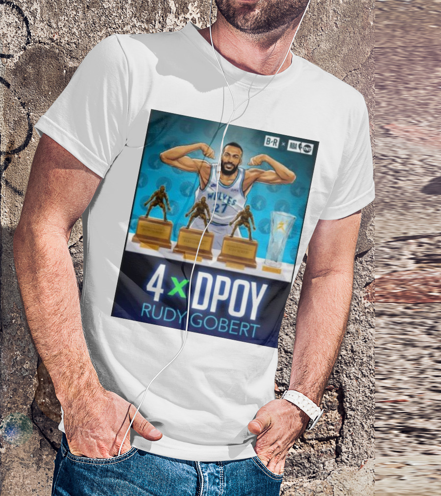 4x DPOY Rudy Gobert Wolves NBA Awards T-Shirt