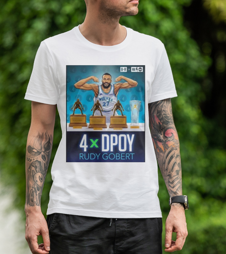 4x DPOY Rudy Gobert Wolves NBA Awards T-Shirt